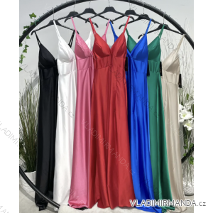 Šaty dlhé elegantné na ramienka dámske (S/M ONE SIZE) TALIANSKA MÓDA IMPLS2327320