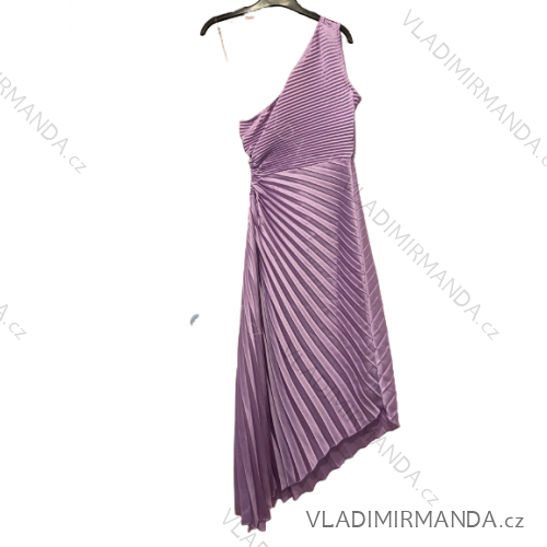 Šaty dlhé skladané elegantné bez rukávov dámske (S/M ONE SIZE) TALIANSKA MÓDA IMPGM239220/DUR S/M fialová