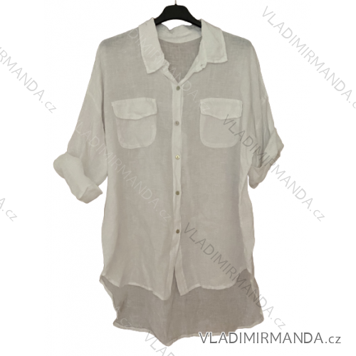 Košeľa predĺžená dlhý rukáv dámska (L/XL2XL ONE SIZE) TALIANSKA MóDA IM722020/DUR XL/2XL biela
