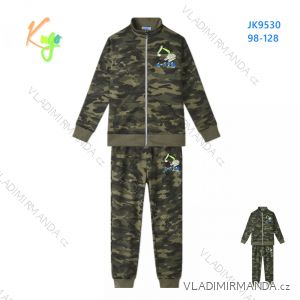 Súprava mikina na zips dlhý rukáv a tepláky dlhé detská chlapčenská maskáč (98-128) KUGO JK9530