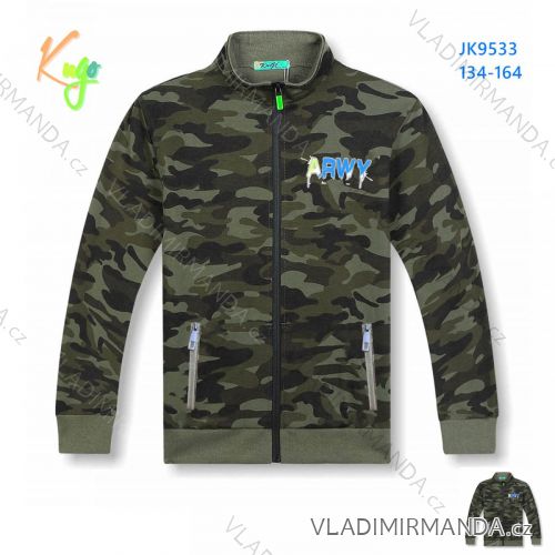 Mikina na zips dlhý rukáv dorast chlapčenská maskáč (134-164) KUGO JK9533