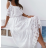 Šaty dlhé boho krajkové letné krátky rukáv dámske (S/M ONE SIZE) TALIANSKA MÓDA IMPGM249293