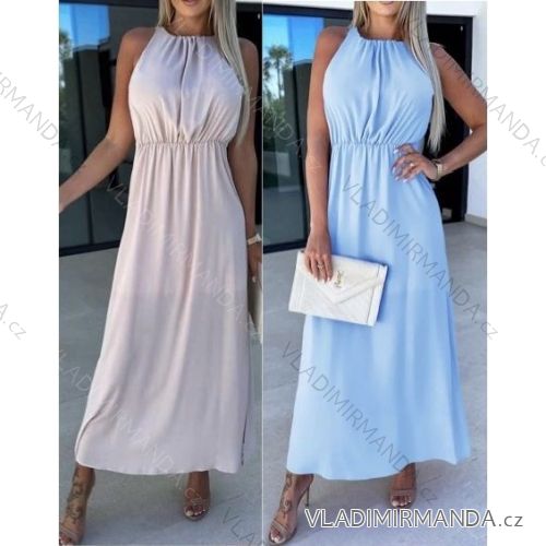 Šaty dlhé elegantné letné bez rukávov dámske (S/M ONE SIZE) TALIANSKA MÓDA IMWB23281