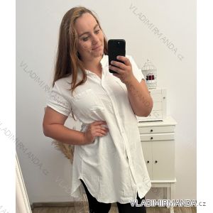 Košeľa oversize krátky rukáv dámska nadrozmer (XL/2XL ONE SIZE) TALIANSKA MÓDA IMBM23ANGELA/DUR