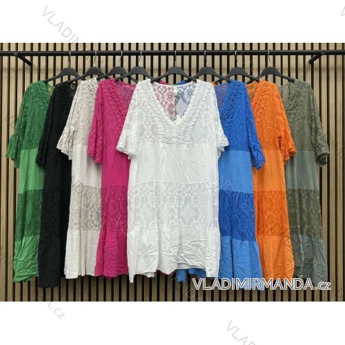 Šaty letné krajkové boho krátky rukáv dámske (S/M ONE SIZE) TALIANSKA MÓDA IMWC232640