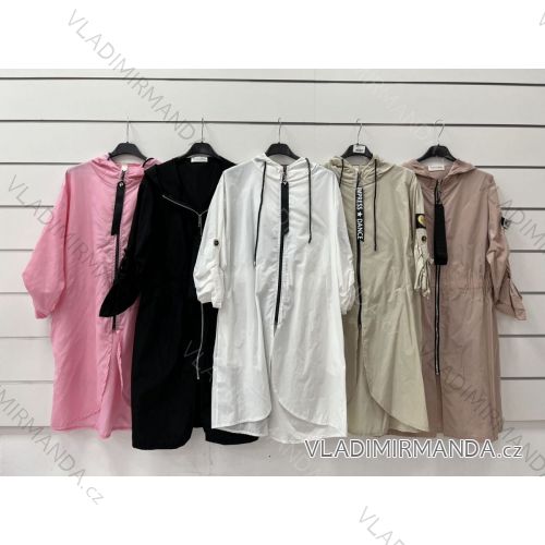 Bunda parka vetrovka na zips s kapucňou dlhý rukáv dámske (S/M ONE SIZE) TALIANSKA MÓDA IMWY232657