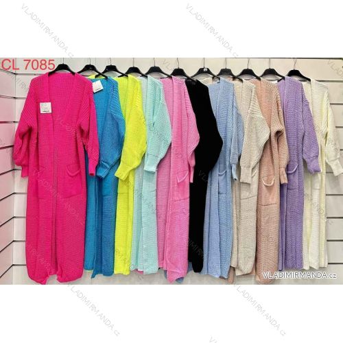 Cardigan dlouhý pletený dlouhý rukáv dámské (S/M ONE SIZE) ITALSKÁ MÓDA IMWAK237085
