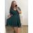 Šaty spoločenské elegantné šifónové krátky rukáv dámske nadrozmer (XL/2XL ONE SIZE) TALIANSKA MÓDA IMM22ZO9013/DUR XL/2XL kráľovská modrá