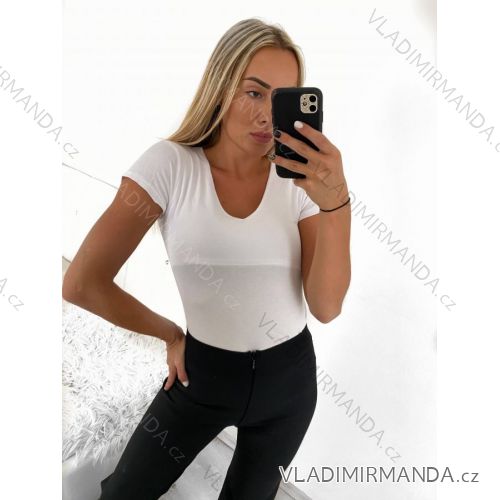 Tričko basic krátky rukáv dámske (S/M ONE SIZE) TALIANSKA MÓDA IMM23M683