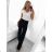 Kalhoty elegantní dlouhé dámské (S/M ONE SIZE) ITALSKÁ MÓDA IMPGM238021/DU S/M čierna