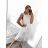 Šaty letní bez rukávu dámské (S/M/L ONE SIZE) ITALSKá MODA IMS23001/DU M / L biela