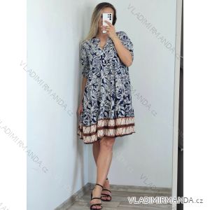 Šaty košeľové oversize krátky rukáv dámske nadrozmer (XL/2XL ONE SIZE) TALIANSKA MODA IM723005/DUR