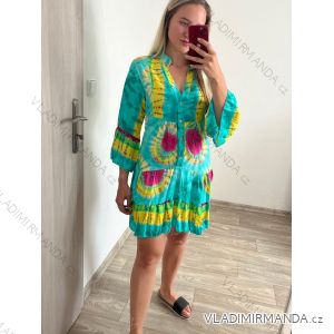 Šaty košeľové letné oversize dlhý rukáv dámske nadrozmer (S/M/L/XL/2XL ONE SIZE) TALIANSKA MóDA IM8239802-7/DR