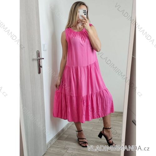 Šaty letné bez rukávov dámske (S/M ONE SIZE) TALIANSKA MóDA IM823001
