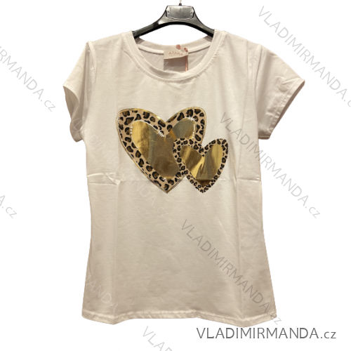 Tričko krátky rukáv dámske (S/M ONE SIZE) TALIANSKA MÓDA IMPLP23LOVE/DU