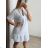 Šaty letné mušelínové krátky rukáv dámske (S/M ONE SIZE) TALIANSKA MÓDA IM723031
