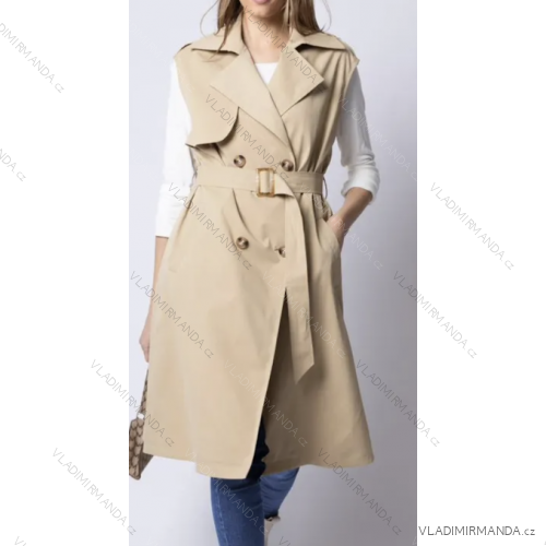Sako vesta kabát bez rukávu dámske (S/M ONE SIZE) TALIANSKA MÓDA IMPDY23SSH8067