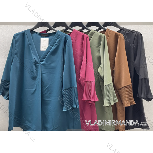 Tunika blúzka dlhý rukáv dámska (S/M ONE SIZE) TALIANSKA MÓDA IMPDY23YAGE9773
