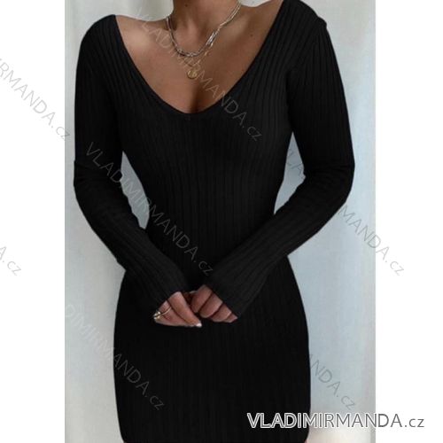 Šaty úpletové dlhý rukáv dámske (S/M ONE SIZE) TALIANSKA MÓDA IMWD232682