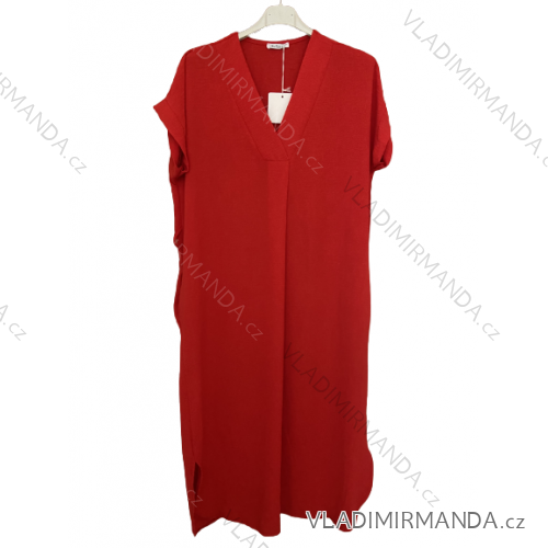 Šaty maxi krátky rukáv dámske (XL/2XL ONE SIZE) TALIANSKA MÓDA IM723SERENA