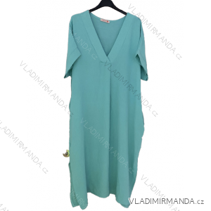 Šaty letné maxi oversize krátky rukáv dámske nadrozmer (XL/2XL/3XL ONE SIZE) TALIANSKA MÓDA IMWGS232654