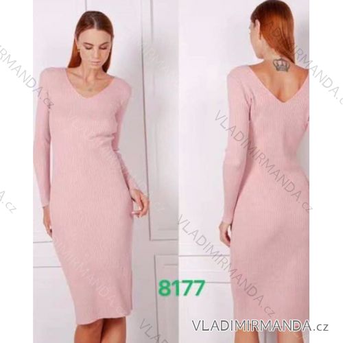Šaty strečové dlhý rukáv dámske (S/M ONE SIZE) TALIANSKA MÓDA IMWKK238177