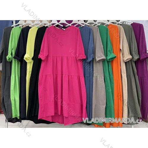 Šaty oversize 3/4 dlhý rukáv dámske nadrozmer (XL/2XL ONE SIZE) TALIANSKA MÓDA IMWT232766