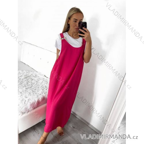 Šaty letné dlhé na ramienka s tričkom dámske (S/M ONE SIZE) TALIANSKA MóDA IM423400