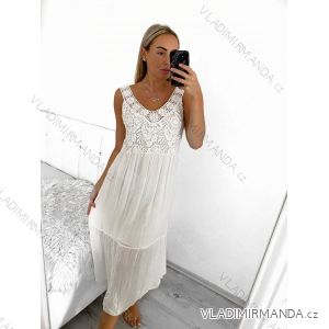 Šaty letné boho krajkové na ramienka dámske (S/M ONE SIZE) TALIANSKA MÓDA IMPSH2390751/DU