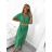 Šaty dlhé s opaskom krátky rukáv dámske (S/M ONE SIZE) TALIANSKA MÓDA IMWA231295/DU S/M zelená
