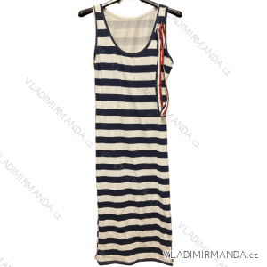 Šaty letné na ramienka dámske (S/M ONE SIZE) TALIANSKA MÓDA IMWGB23STRIPE/DU