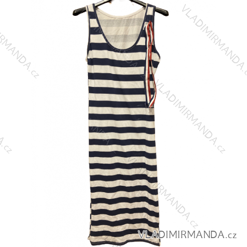Šaty letné na ramienka dámske (S/M ONE SIZE) TALIANSKA MÓDA IMWGB23STRIPE/DU S/M pruhy