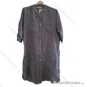 Šaty košeľové oversize krátky rukáv dámske nadrozmer (XL/2XL ONE SIZE) TALIANSKA MODA IM723004