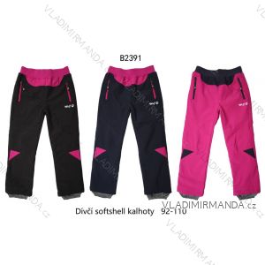 Nohavice zateplené softshellové detské dievčenské (92-110) WOLF B2391