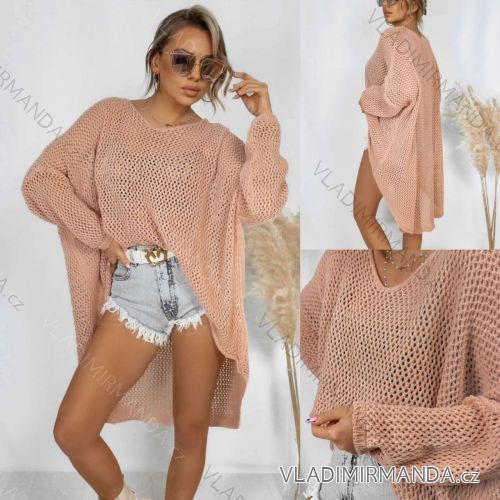 Sveter oversize dlhý rukáv dámsky (S/M/L/XL/2XL ONE SIZE) TALIANSKA MÓDA IMWAK24CL7062
