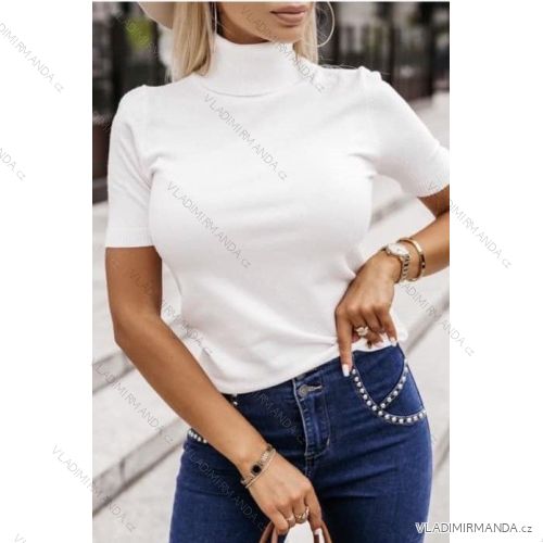 Sveter s rolákom krátky rukáv dámsky (S/M ONE SIZE) TALIANSKA MÓDA IMWMM232877