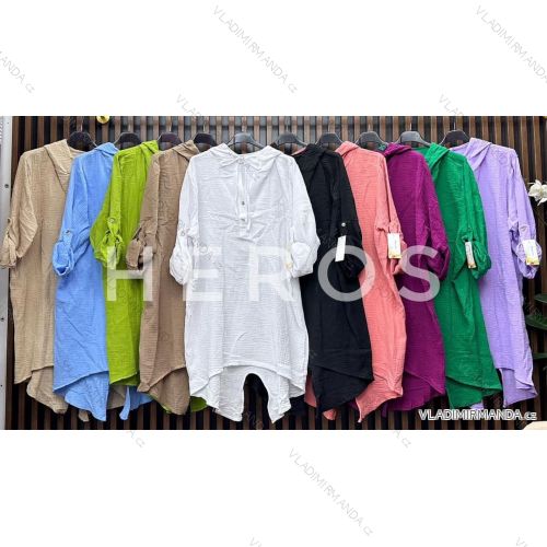 Šaty mušelínové dlhý rukáv dámske (S/M ONE SIZE) TALIANSKA MÓDA IMWGB232884
