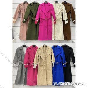 Kabát flaušový s opaskom dlhý rukáv dámsky (S/M ONE SIZE) TALIANSKA MÓDA IMWKK232899