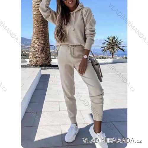 Súprava tepláky dlhé a mikina s kapucňou dlhý rukáv dámska (S/M ONE SIZE) TALIANSKA MÓDA IMWM232903