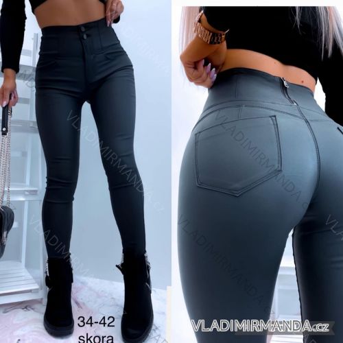 Nohavice koženkové dlhé dámske (34-42) JEANS JAW232912