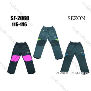 Nohavice softshell zateplené flaušom detské dorast chlapčenské (116-146) SEZON SEZ23SF-2060