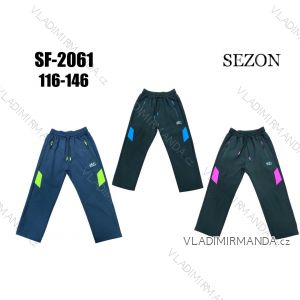 Nohavice softshell zateplené flaušom detské dorast chlapčenské (116-146) SEZON SEZ23SF-2061