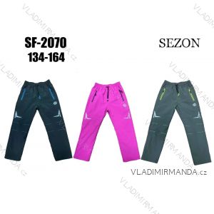 Nohavice softshellové zateplené s flaušom detské dievčenské a chlapčenské (134-164) SEZON SEZ23SF-2070