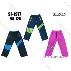 Nohavice softshellové zateplené flaušom detské chlapčenské (98-128) SEZON SEZ23SF-1977