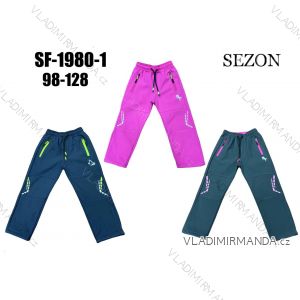 Nohavice softshellové zateplené flaušom detské chlapčenské (98-128) SEZON SEZ23SF-1980-1