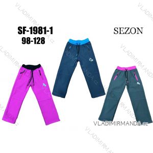 Nohavice softshellové zateplené flaušom detské chlapčenské (98-128) SEZON SEZ23SF-1981-1