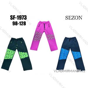 Nohavice softshellové zateplené flaušom detské chlapčenské (98-128) SEZON SEZ23SF-1973