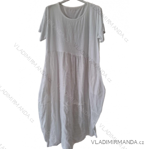 Šaty letné bavlnené krátky rukáv dámske (S/M ONE SIZE) TALIANSKA MÓDA IM723065/DUR