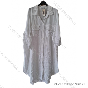 Šaty košeľové oversize 3/4 rukáv dámske nadrozmer (XL/2XL ONE SIZE) TALIANSKA MODA IM723066/DUR
