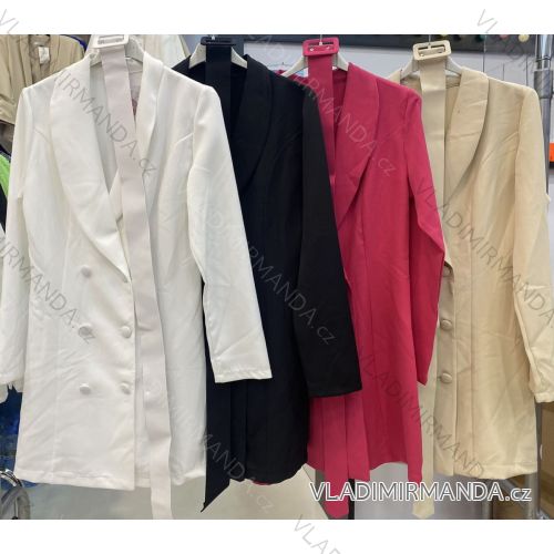 Šaty elegantné kabátikové s opaskom dlhý rukáv dámske (S/M ONE SIZE) TALIANSKA MÓDA IMWE232984